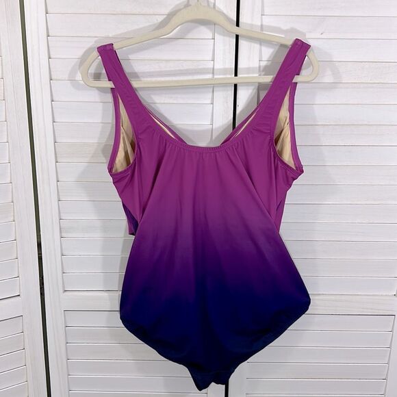 Lands End Slendersuit Size 18DD 18W Ombre NWOT - Picture 6 of 14